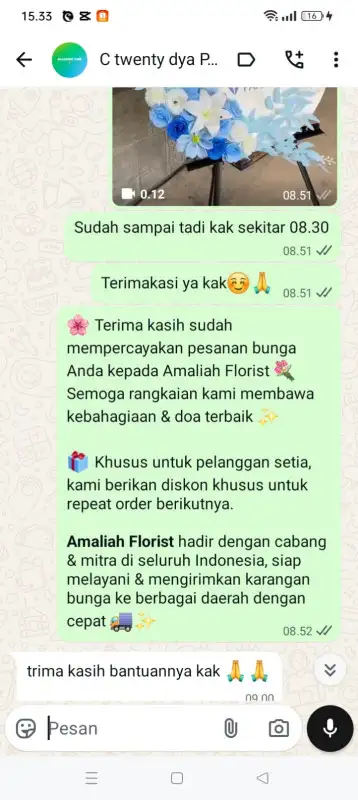 Testimonial krans bunga SERDANG BEDAGAI